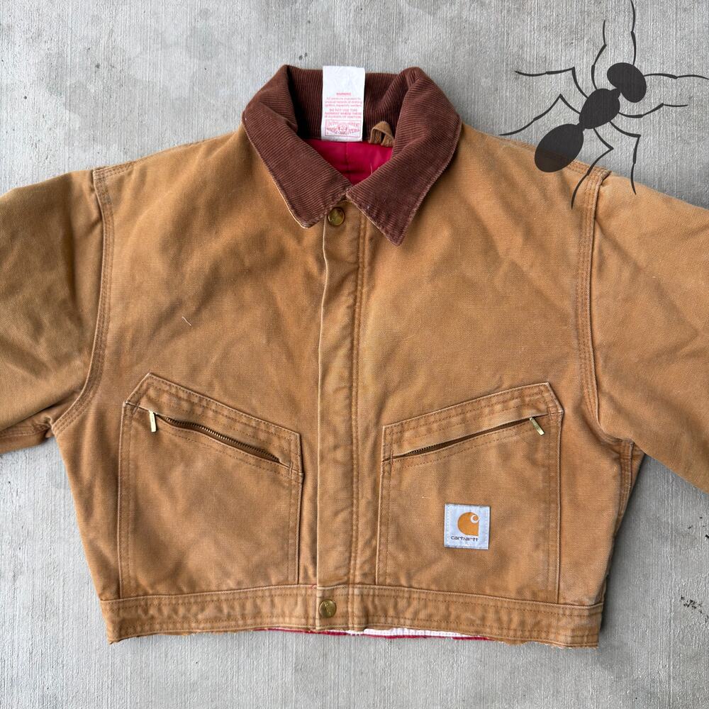 Carhartt brown cropped Detroit style work wear jacket - Picture 3 of 8